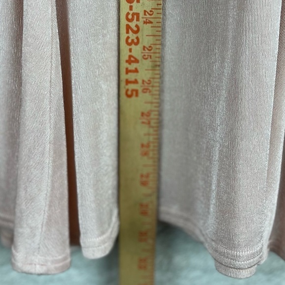 STEPHANIE THOMAS Blush Pink Midi Skirt Sz 20 Swing Shimmer Acetate Made in USA - Picture 7 of 15
